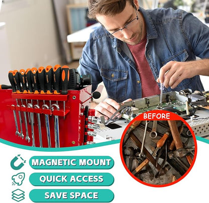 ULIBERMAGNET Magnetic Wrench Holder, Heavy Duty Red Magnetic Screwdriver Holder - Image 7