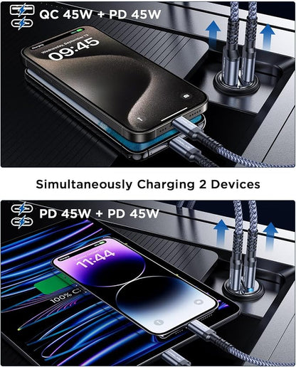 MRGLAS 90W USB C Car Charger, Cigarette Lighter Compatible - Image 6