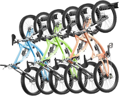 VEVOR Bike Storage Rack, 6 Bike Racks and 3 Helmets Hooks, Wall Mount Bike by VEVOR