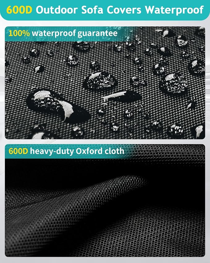 Outdoor Sofa Cover, Waterproof Patio Furniture Cover 90W x 42D x 33H inches - Image 4