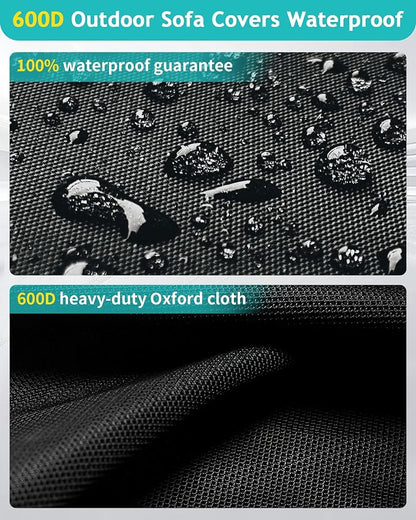 Outdoor Sofa Cover, Waterproof Patio Furniture Cover 90W x 36D x 33H inches - Image 4