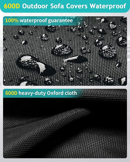 Outdoor Sofa Cover, Waterproof Patio Furniture Cover 60W x 36D x 33H inches - Image 4