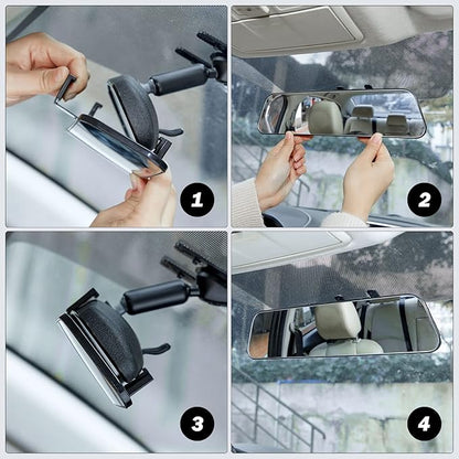 JOYTUTUS Rearview Mirror, 2 pack 12 Inch Panoramic Interior Clip-on Wide Angle - Image 7