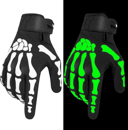 RIGWARL Skeleton Gloves Glow in The Dark, Touchscreen Riding Cycling Gloves by RIGWARL
