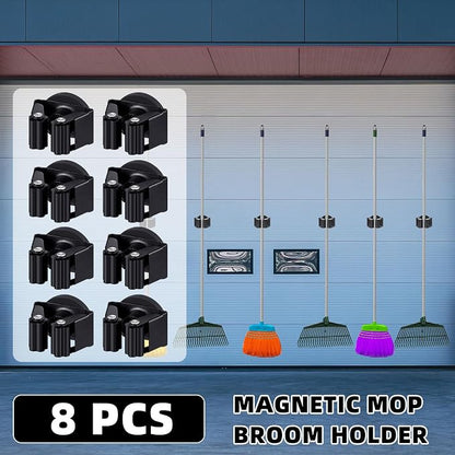 8 Pcs Magnetic Mop Broom Holder Movable Magnetic Broom Holder Rack, Anti Slip - Image 5