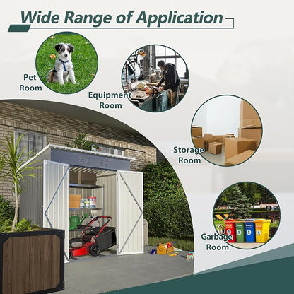 6x4 FT Outdoor Metal Storage Shed - Image 6