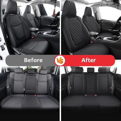 MIROZO Seat Covers for rav4, Waterproof Car Seat Covers Faux Leather Seat Cover - Image 5
