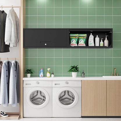 Metal Storage Cabinet Black Wall Cabinets - Image 9