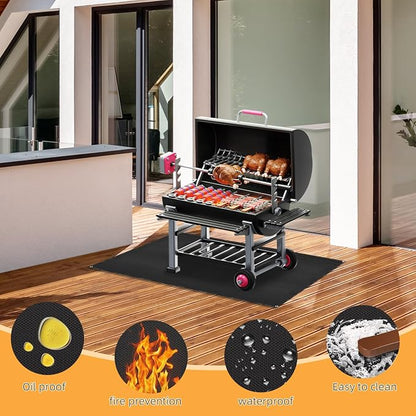 Under Grill Mat for Outdoor Grilling, 60 x 48 inches Double-Sided Fireproof - Image 5