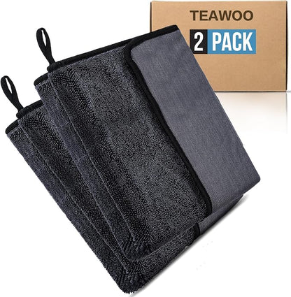 Shiny Wipes Shower Cleaning Cloth, Ultra Absorbent Car Drying Towel, 2 Pack 16 by TEAWOO