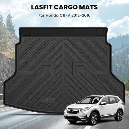 LASFIT Trunk Mat for Honda CRV 2012-2016, All Weather Custom Fit TPE Cargo Mat - Image 2