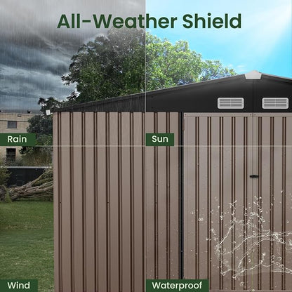 GVDV 10X12 FT Outdoor Storage Shed, Durable Metal Outside Storage - Image 5