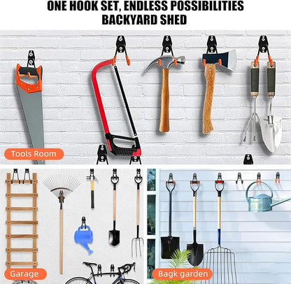 6-Pack Small Square Heavy Duty Garage Hooks, Utility Room Storage - Image 2