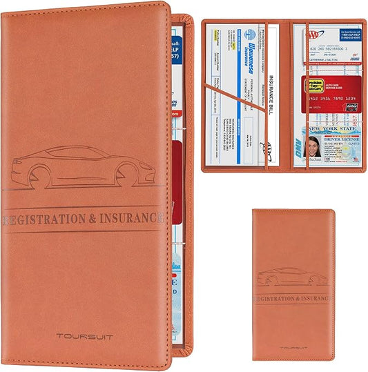 TOURSUIT Car Registration and Insurance Card Holder, Vehicle License Document by TOURSUIT