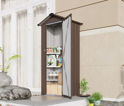 2.5x1.4 FT Outdoor Storage Shed, Small Metal Garden Shed - Image 8