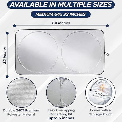 EcoNour Car Windshield Sunshade | Blocks 99% Heat & Keeps Interior Cool | - Image 6