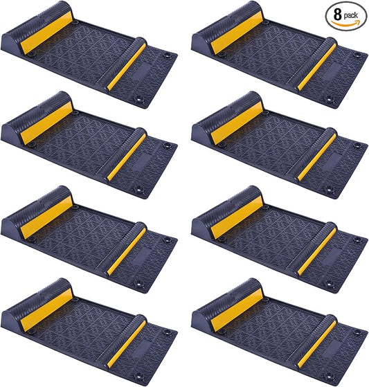 OrangeStar 8 Pack Parking Guide Mat, 21” Heavy Duty PU Wheel Stopper by OrangeStar