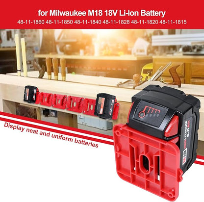 12 Pack Battery Holder for Milwaukee M18 18V Battery Mounts Dock Holder Fit for - Image 2