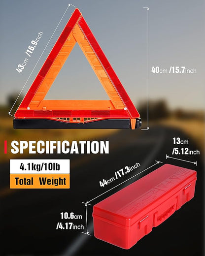 12 Pack Warning Triangle DOT Approved, Foldable Emergency Safety Reflective - Image 6