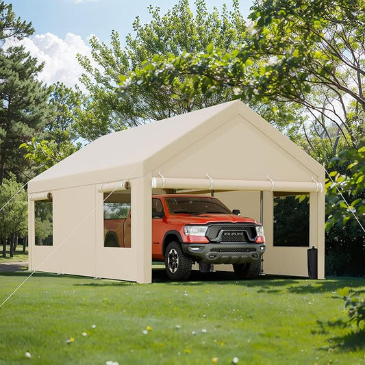 JY QAQA Carport, 10x20 FT Heavy Duty Carport by JYQAQA