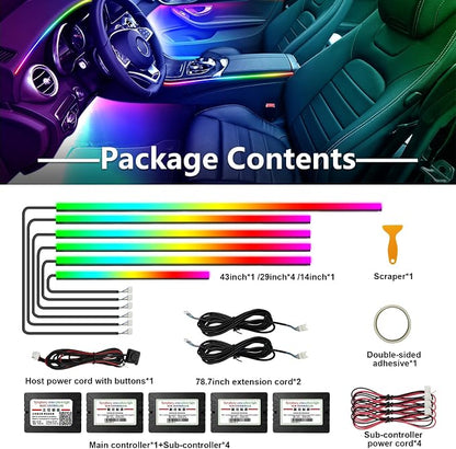 WEBUPAR Dreamcolor Acrylic Car Lights, 6 in 1 LED Strip Lights - Image 5