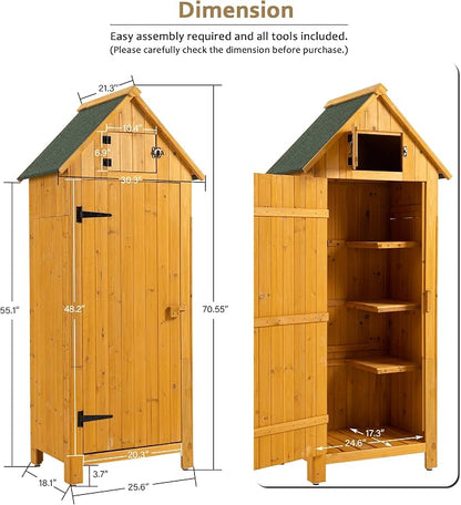 30.3" L X 21.3" W X 70.5" H Outdoor Storage Shed - Image 2