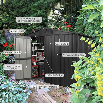 IKERY Galvanized Steel Storage Shed - Image 3