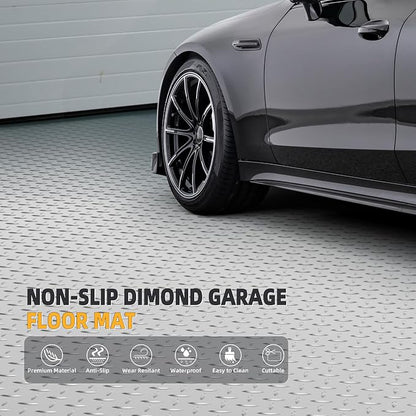 8.2 x 23 FT Garage Floor Mat, 2.8mm Thickened Diamond Plate PVC Garage Flooring - Image 2