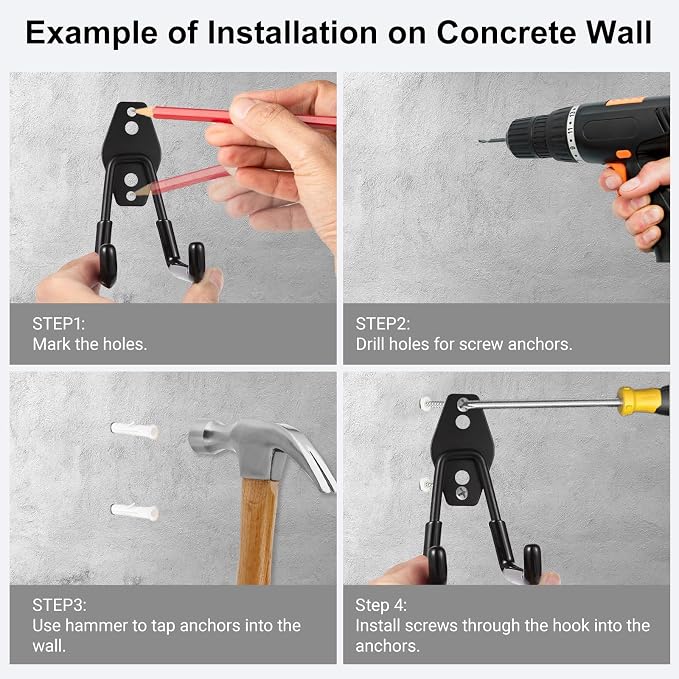 Garage Hook Heavy Duty Wall Storage Hangers, 20 Pack Garage Storage Hooks Steel - Image 5