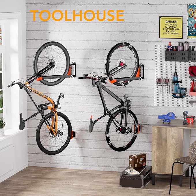 2-Pack Swivel Bike Rack Wall Mount, Bike Hangers - Image 7