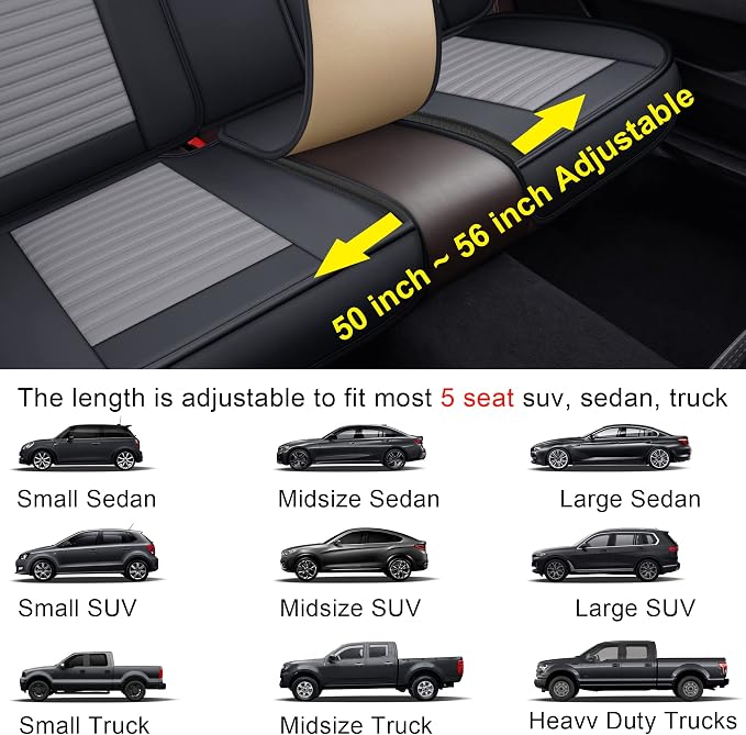 LINGVIDO Car Seat Covers, Breathable and Waterproof Faux Leather Automotive - Image 4