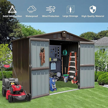 IKERY Metal Storage Shed 8.2' x 6.2' - Image 5