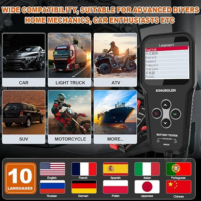 KINGBOLEN BM520 6V 12V 24V Car Battery Tester, 100-2000 CCA Automotive Load - Image 7