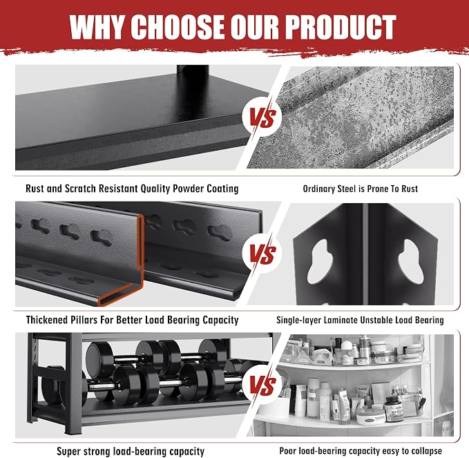 72''H Garage Shelving Heavy Duty Shelving Units, 4000LBS Ultra-Large Capacity - Image 4