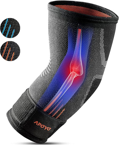 APOYO Elbow Brace for Tendonitis and Tennis Elbow, Compression Sleeve for by APOYO