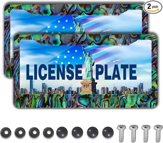 License Plate Frames Multicolor Fun License Plate Frame Cover Faux Abalone by Unknown