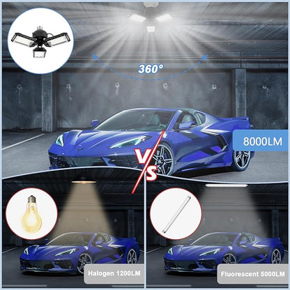 LED Garage Lights 2 Pack -80W, 8000LM 6500K Led Shop Light - Image 3