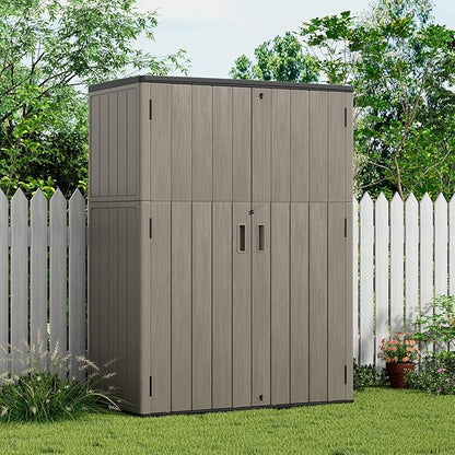 KINYING Outdoor Storage Cabinet Waterproof, 57 Cu.ft Resin Vertical Outdoor - Image 4
