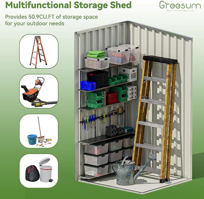 Greesum 3×3FT Outdoor Storage Shed, Metal Sheds - Image 7