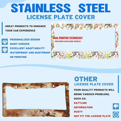 Cute Cat License Plate Frame Kitten Stainless Steel License Plate Holder - Image 2