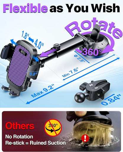 HTU 2025 Best Car Phone Holder 【Ultimate 5-in-1 & Upgraded 100+LBS Strongest - Image 8