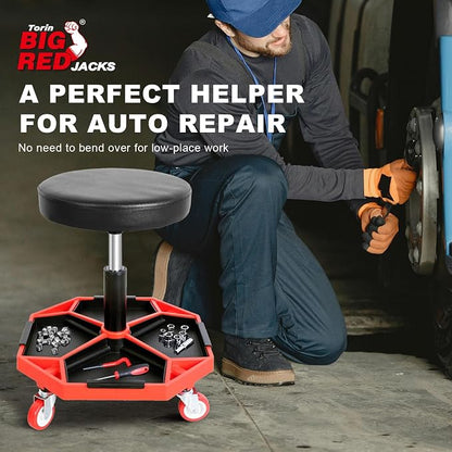 Torin ATRXF8308B Pneumatic Mechanic Stool/Rolling Shop Creeper Seat - Image 3