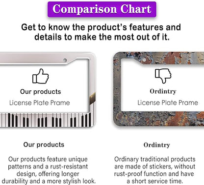 License Plate Bracket Black and White License Plate Frames Beautiful Piano Keys - Image 6
