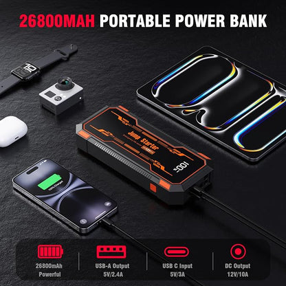 Car Jump Starter 6000A Car Battery Jump Starter Portable, 12V Battery Jumper - Image 4