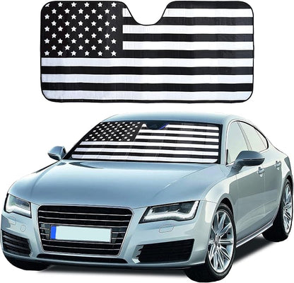 EcoNour Accordion Car Windshield Sun Shade American Flag Design | Reflective by EcoNour