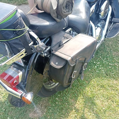 GARGOYLE BELLS Genuine Leather Motorcycle Saddle Bags Motorcycle Luggage Bag - Image 5