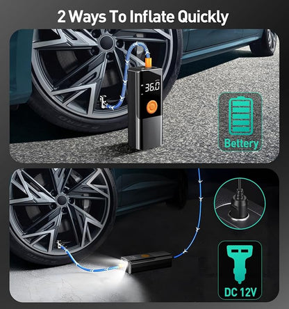Tire Inflator Portable Air Compressor, 150PSI＆20000mAh Battery Air Pump - Image 8