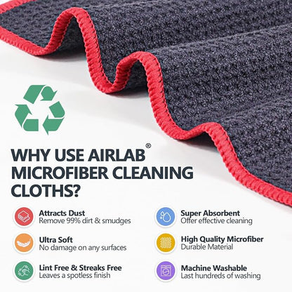 Airlab Microfiber Cleaning Cloth Waffle Weave Dust Rags - Image 2