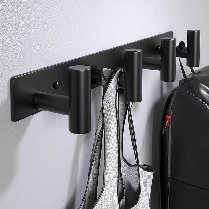Wall Mounted Coat Rack-4 Hooks, Heavy Duty Stainless Steel Hook Rail by VINHOLD