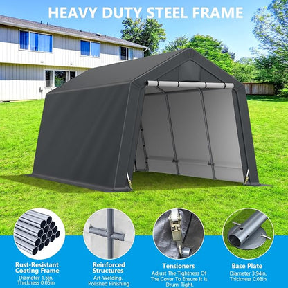 10x15FT Outdoor Storage Shelter Carport, Thickened Double-layer Heavy Duty - Image 5